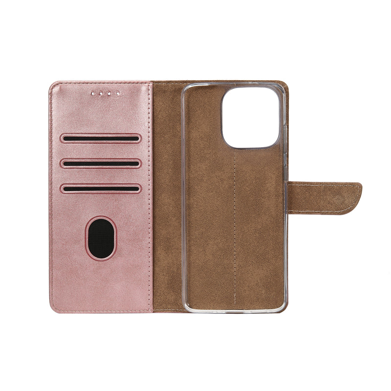 Rixus Bookcase For iPhone 16 Pro Max Pink