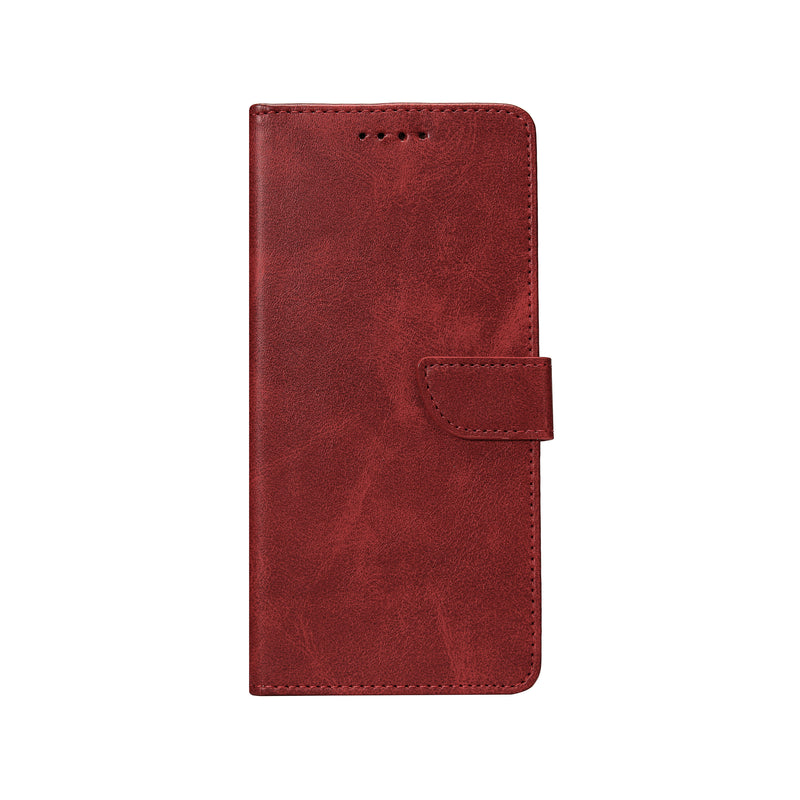 Rixus Bookcase For iPhone 16 Pro Dark Red