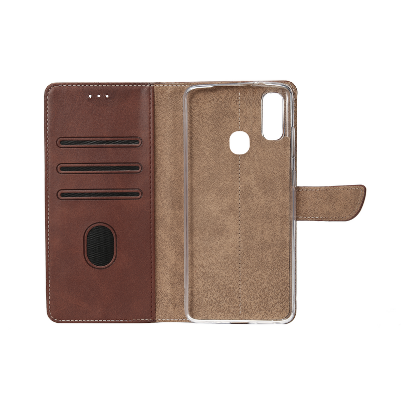 Rixus Bookcase For Samsung Galaxy A40 A405F Brown