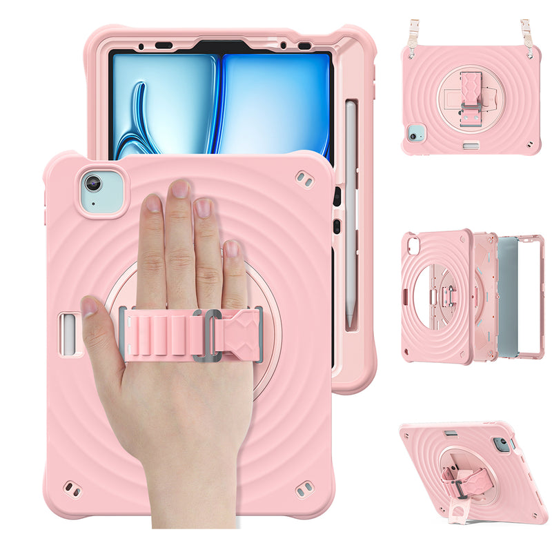 Rixus RXTC08 Anti Shock Case For iPad Air 13" (2024), iPad Pro 12.9" (2018, 2020, 2021, 2022) Cherry Blossoms Pink