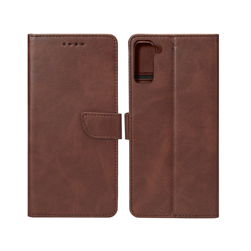 Rixus Bookcase For Samsung Galaxy S21 Plus G996B Brown