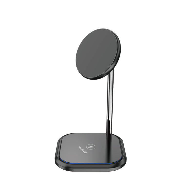 Rixus RXWC55 Wireless Magnetic Charging Stand 15W Noir