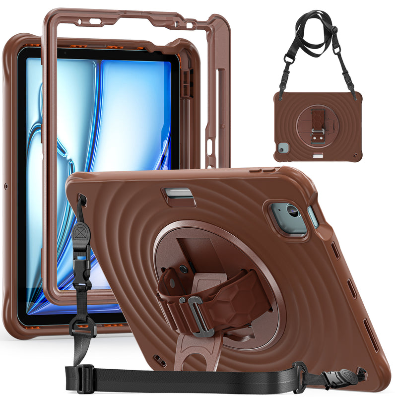 Rixus RXTC08 Anti Shock Case For iPad Air 11" (2024, 2025), Air 4 10.9" (2020), Air 5 10.9" (2022), Pro 11" (2018, 2020, 2021, 2022) Chocolate