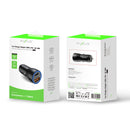 Rixus RXCC12 USB-C PD 20W + QC3.0 Car Charger 18W Black