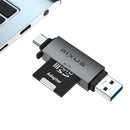 Rixus RXCR02 4-1 USB 3.0, USB-C To SD/TF Card Reader Space Gray