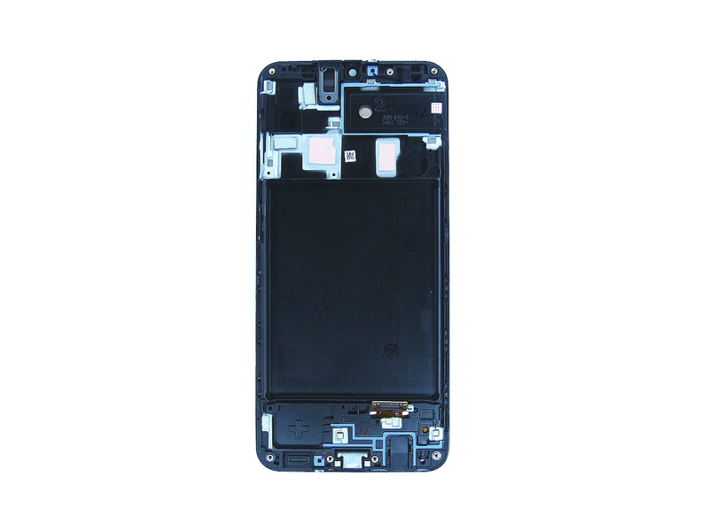 Samsung Galaxy A20 A205F Display And Digitizer With Frame Black Service Pack