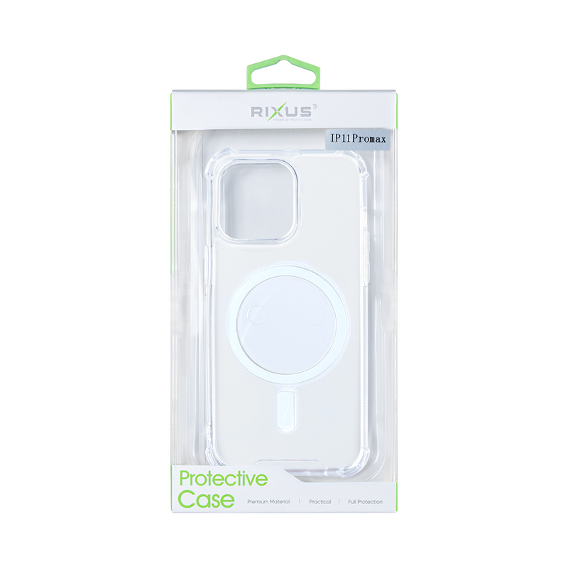 Rixus Para Funda Antirotura iPhone 11 Pro Max Con Magsafe Transparente