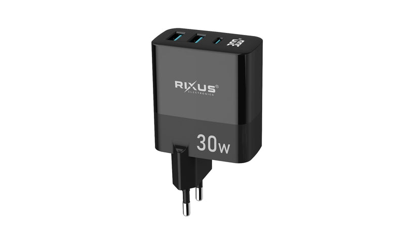 Cargador Rixus RX102 PD 30W Gan Negro