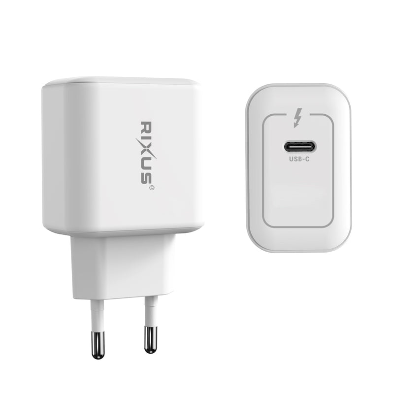 Rixus RXHC33 33W GaN USB-C Power Adapter White