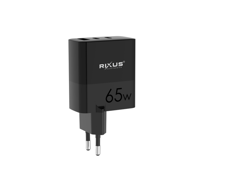 Cargador Rixus RX105 PD 65W Gan Negro