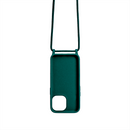 Rixus For iPhone 14 Pro Max TPU Necklace Cord Cover Dark Green