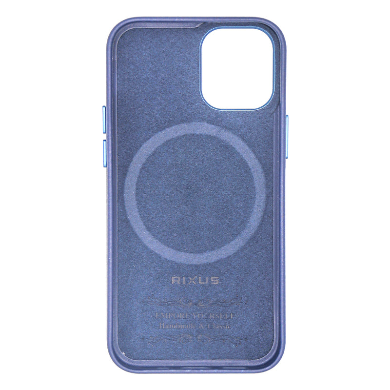 Rixus Classic 02 Case With MagSafe Pour iPhone 12 Mini Bleu