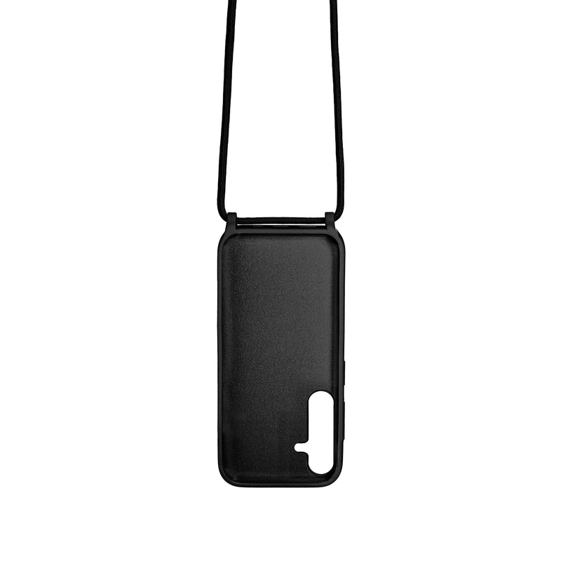 Rixus For Samsung Galaxy S24 Plus 5G S926B TPU Necklace Cord Cover Black