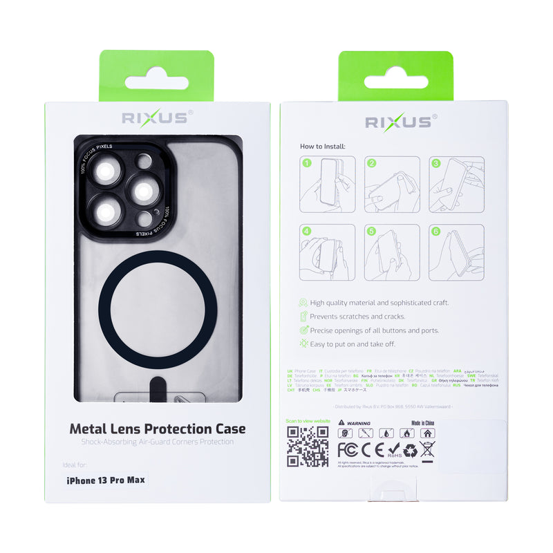 Rixus Classic 04 Case With MagSafe For iPhone 13 Pro Max Black