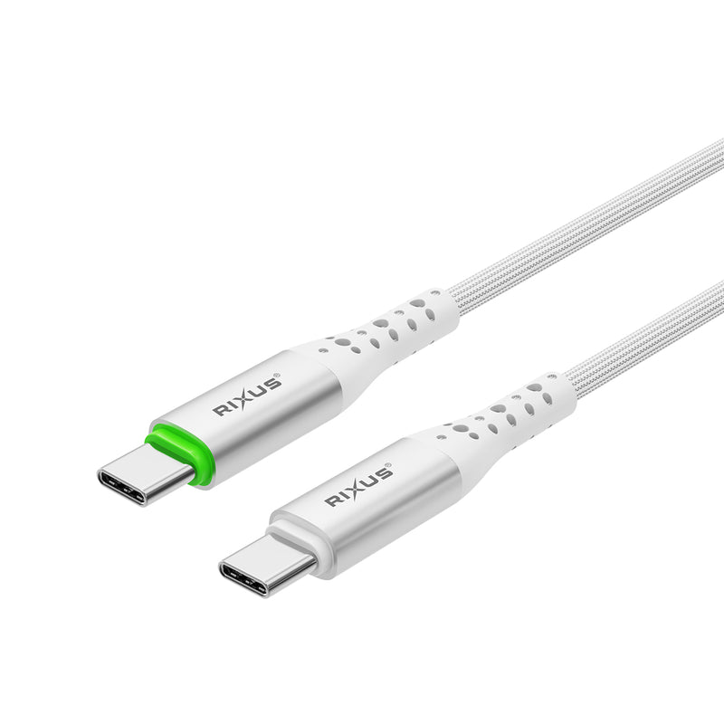 Rixus RXUC21C Auto Disconnect USB-C To USB-C Cable White