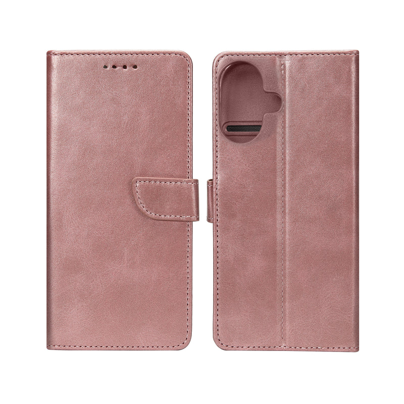 Rixus Bookcase For iPhone 16 Pink