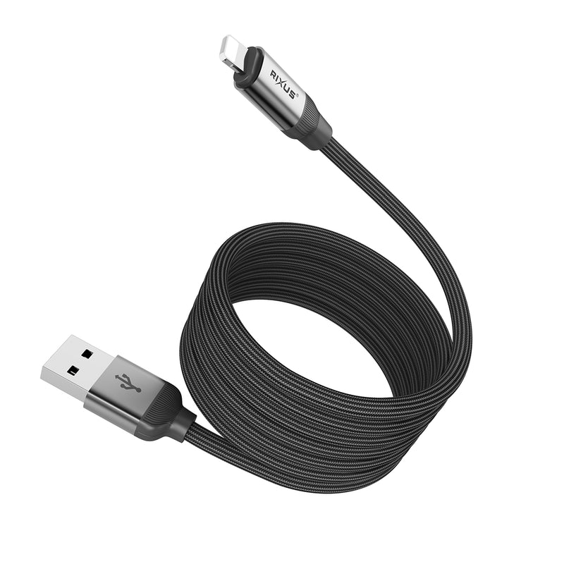 Rixus RXUC61AL Magnetic Charging Cord USB-A To Lightning 100CM 10W Black