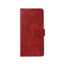 Rixus Bookcase For Samsung Galaxy S25 Plus S936B Dark Red