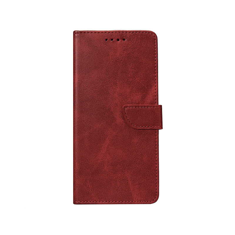 Rixus Bookcase For Samsung Galaxy S23 Ultra S918B Dark Red