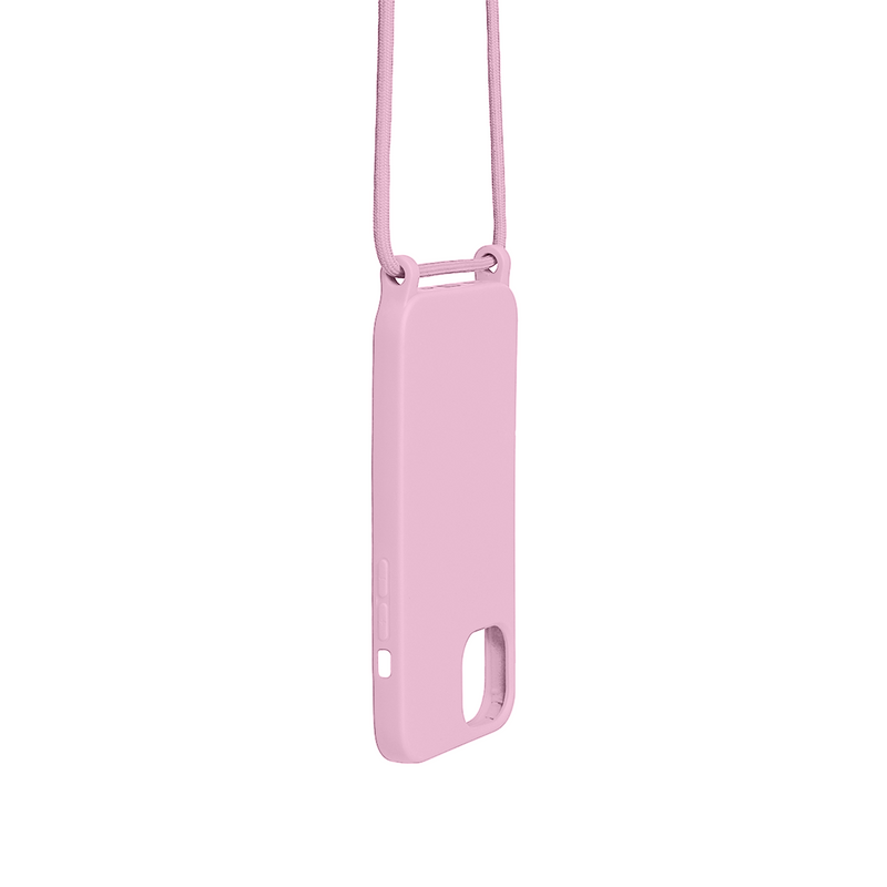 Rixus Para iPhone 15 Pro TPU Collar Cordón Funda Rosa