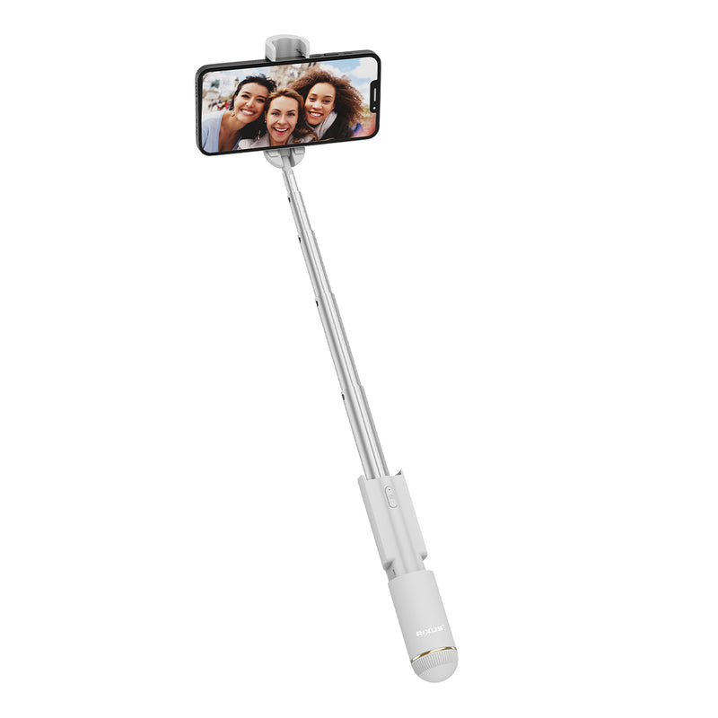 Rixus RXSF30A Mini Integrated Selfie Stick Bluetooth White