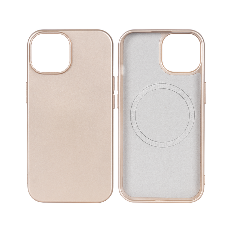 Rixus For iPhone 13 Mini Soft TPU Phone Case With MagSafe Gold