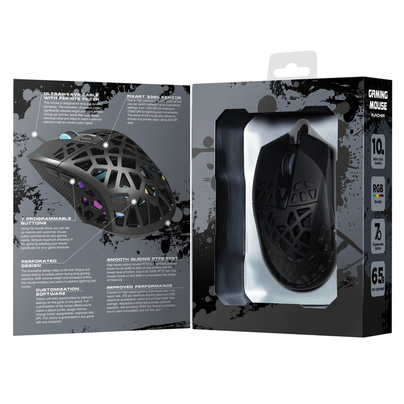 Canyon Souris de jeu GM-20 Puncher RGB 7 boutons Noir