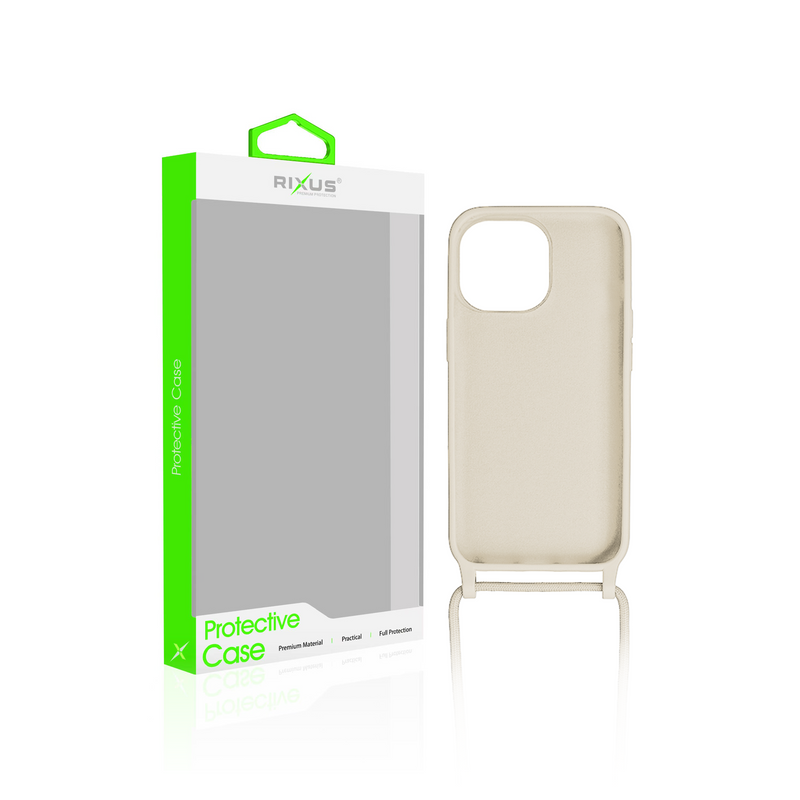 Rixus Para iPhone 14 Pro Max TPU Collar Cordón Funda Oro