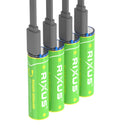 Rixus RXAA05 Rechargeable AA Battery 3000mWh With USB-C Cable 4-Pack