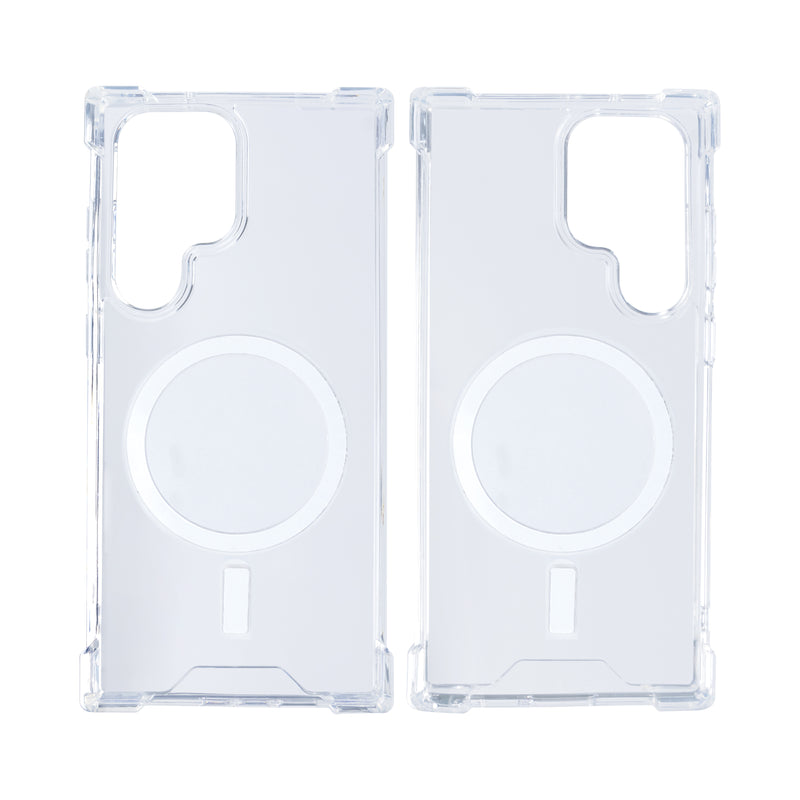 Rixus For Samsung Galaxy S24 Ultra 5G S928B Anti-Burst Case With MagSafe Transparent