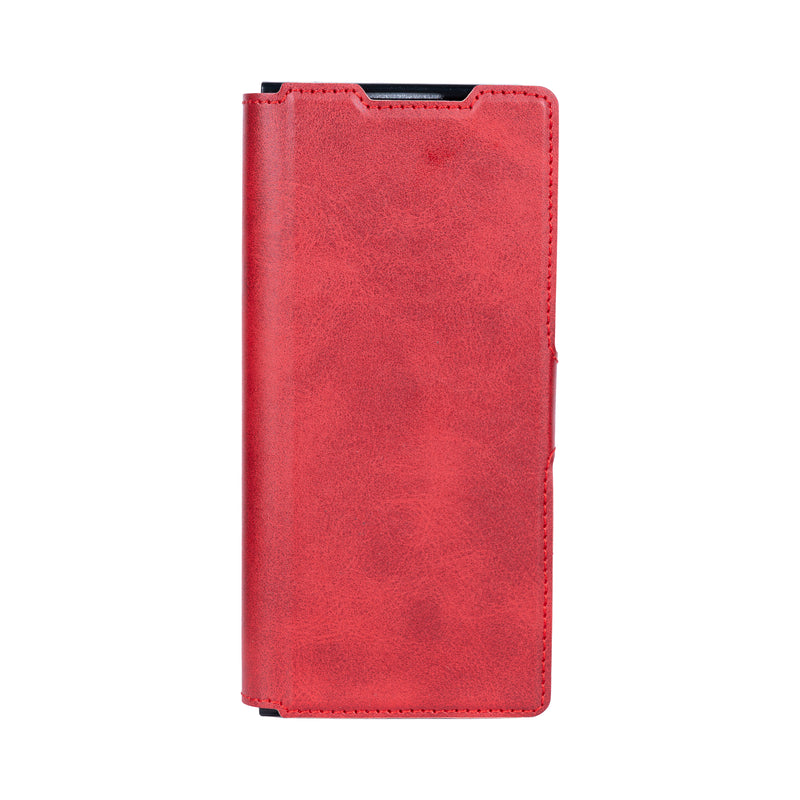 Rixus Wallet Case For Samsung Galaxy Z Fold 5 With Pen Holder Red