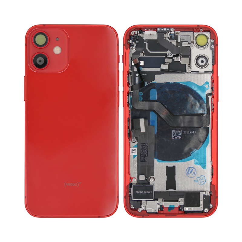 Para iPhone 12 Mini Carcasa Completa incl. Todas las Piezas Pequeñas Sin Batería y Cámara Trasera RED