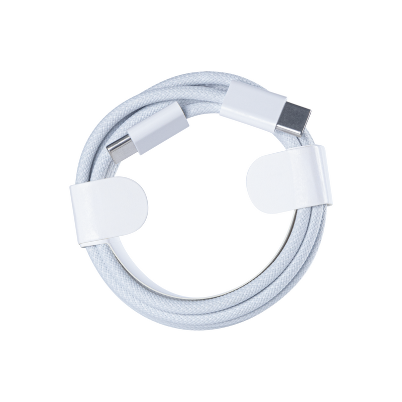 Pour Apple iPhone 15 Câble USB-C vers USB-C 200cm 60W Tissé Blanc Vrac