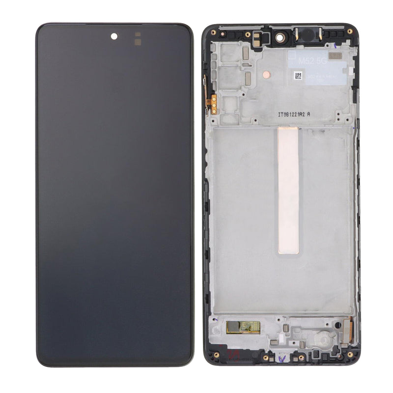 Samsung Galaxy M52 5G M526B Display And Digitizer With Frame Blazing Black SOFT-OLED