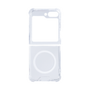 Rixus For Samsung Galaxy Z Flip5 Magnetic Clear Case TPU White