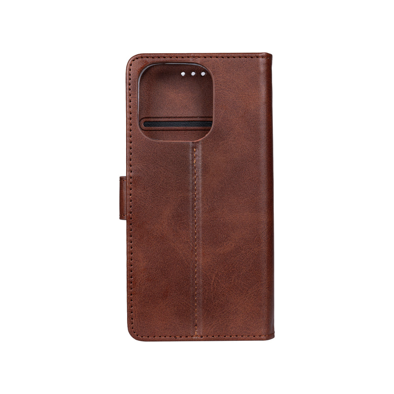 Rixus Bookcase For iPhone 16 Pro Max Brown