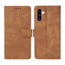 Rixus Bookcase For Samsung Galaxy A26 A266B Light Brown
