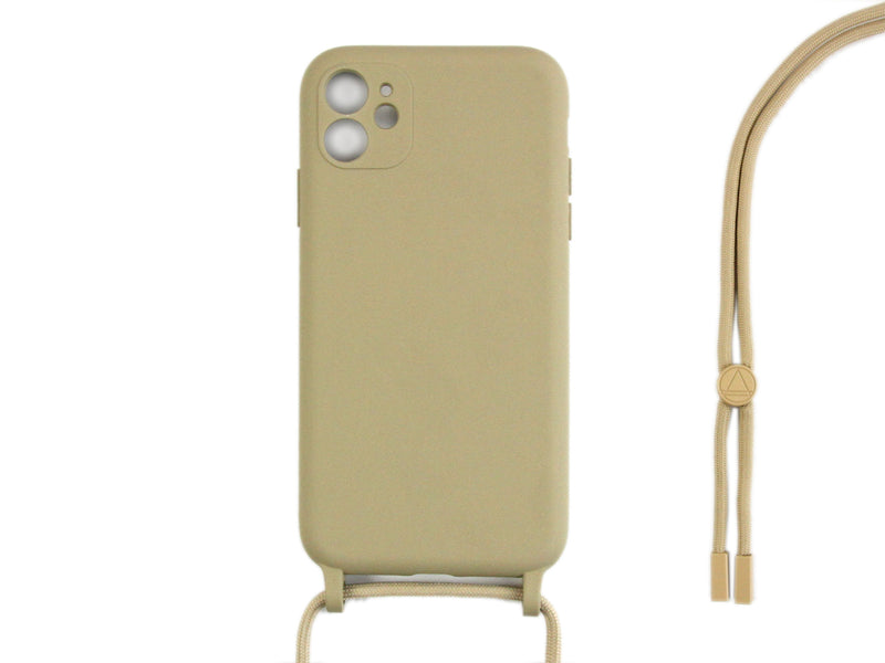 Rixus Para iPhone 12 TPU Collar Cordón Funda Oro