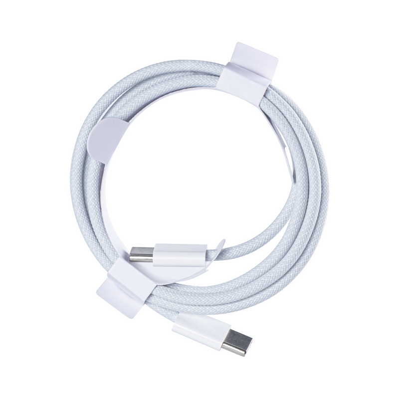 Pour Apple iPhone 15 Câble USB-C vers USB-C 100cm 60W Tissé Blanc Vrac