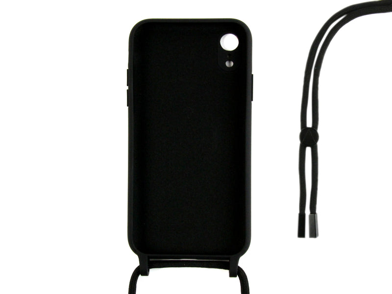 Rixus Para iPhone XR TPU Collar Cord Cover Negro