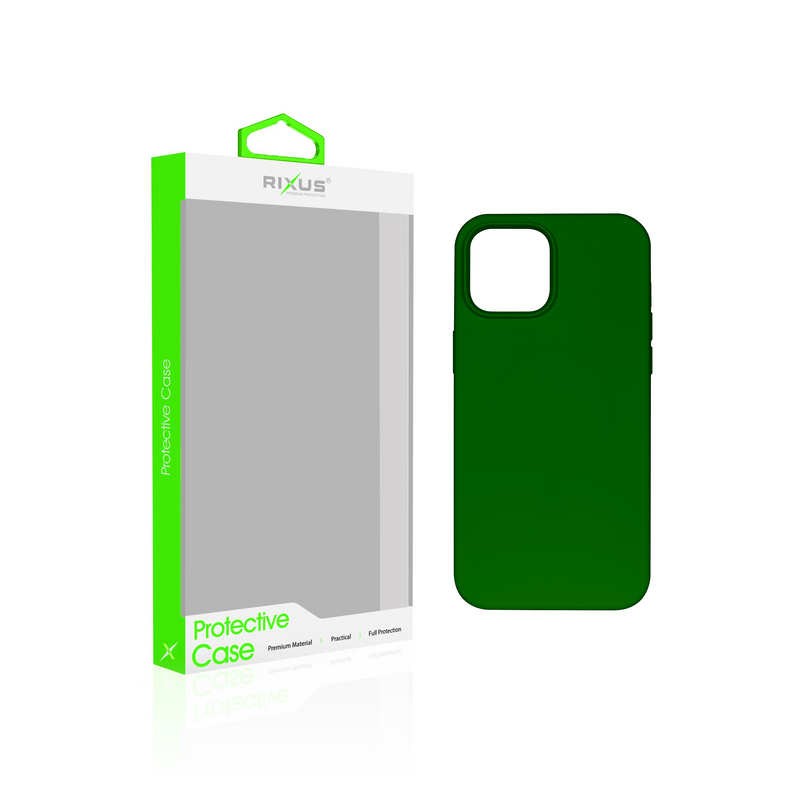 Rixus Para iPhone 13 Pro Funda TPU Suave Con MagSafe Verde Oscuro