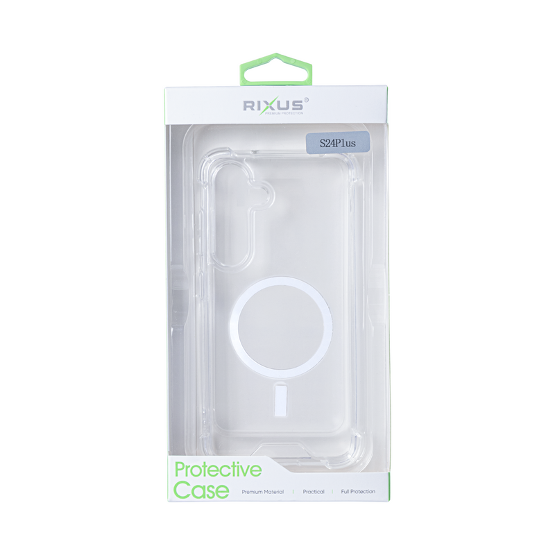 Rixus For Samsung Galaxy S24 Plus 5G S926B Anti-Burst Case With MagSafe Transparent