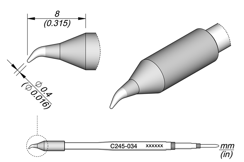 JBC Cartouche Conique Courbe Ø 0.4 S1 (C245034)