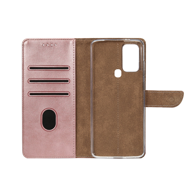 Rixus Bookcase For Samsung Galaxy A21s A217F Pink