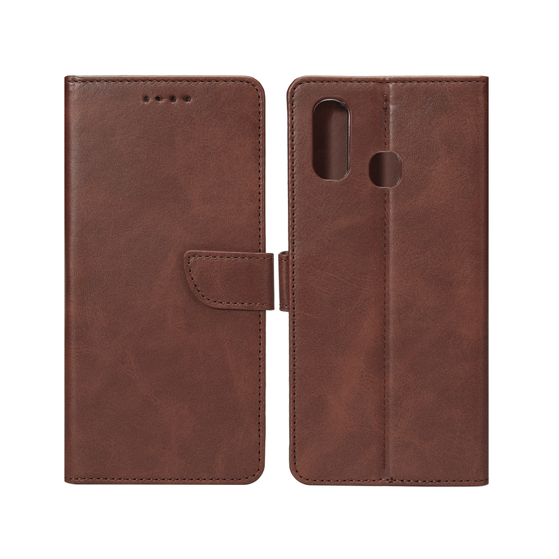 Rixus Bookcase For Samsung Galaxy A40 A405F Brown