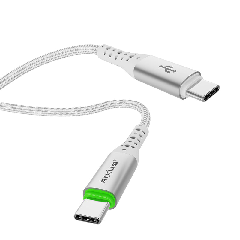 Rixus RXUC21C Auto Disconnect USB-C To USB-C Cable White