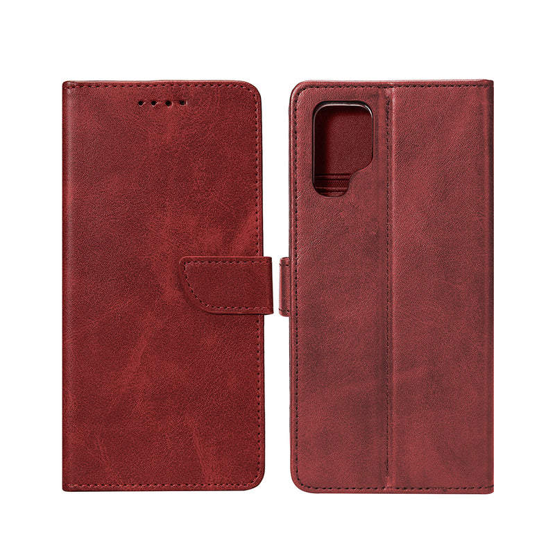 Rixus Bookcase For Samsung Galaxy S23 Ultra S918B Dark Red