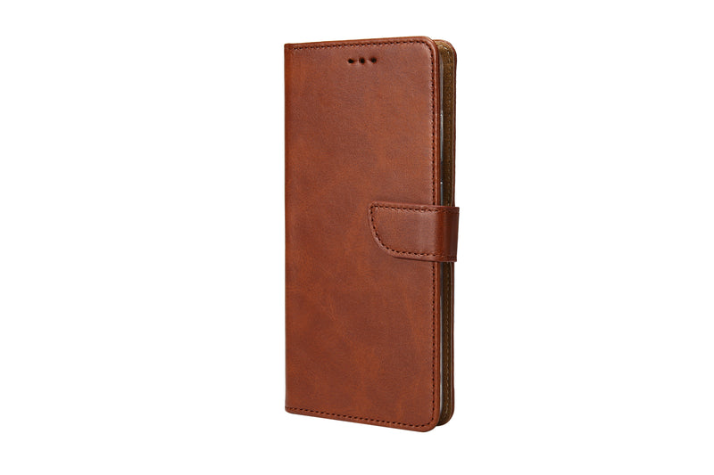 Rixus Bookcase For iPhone 15 Plus Brown