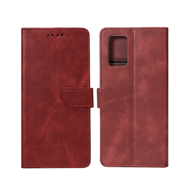 Rixus Bookcase For Samsung Galaxy A52 5G A526B Dark Red