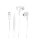 Rixus RXHD56LW Lighting Wired Earbud Type Headphone With Microphone White